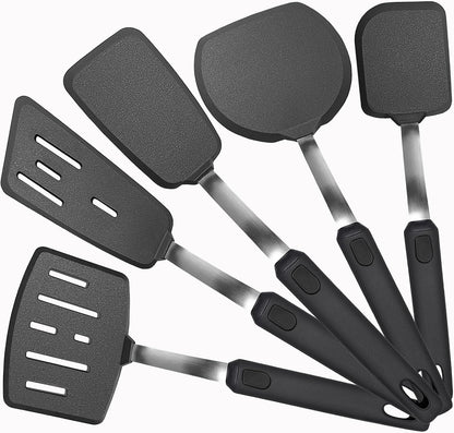 5 Piece Heat Resistant Silicone Spatula Set Cooking Utensils Set