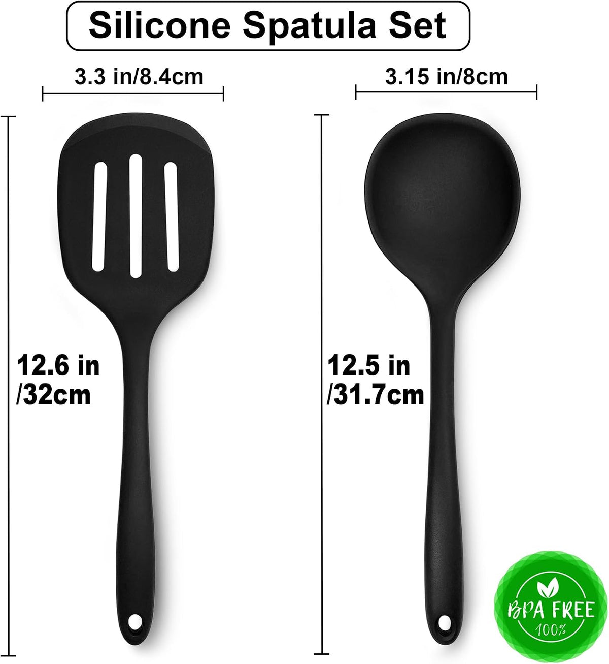 5 Piece Heat Resistant Silicone Spatula Set Cooking Utensils Set