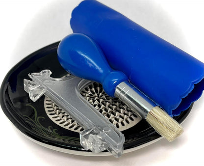 Premium Ceramic Garlic Grater Plate Set - Black Garlic
