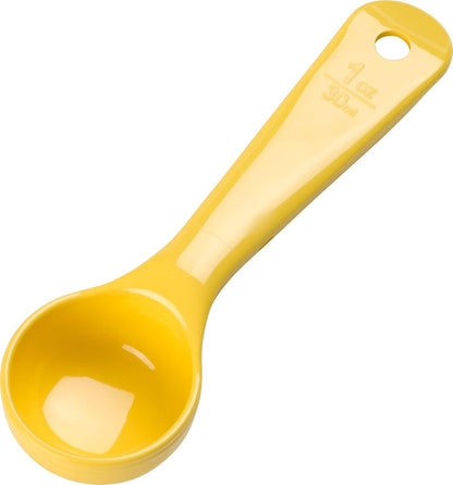 493003 Solid Short Handle Portion Control Spoon, 6 oz, Black
