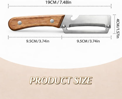 2026 Upgrade Vegetable Peeler With Wooden Handle, Stainless Steel Wide Blade Potato and Carrot Peeler, 2-in-1 Veggie Peeler With Bottle Opener for Kitchen, Camping and Travel