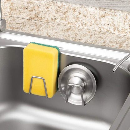 Adhesive Sponge Holder Sink Caddy for Kitchen Accessories - SUS304 Stainless Steel Rust Proof Waterproof, Quick Drying (2 Pack) | Rust Proof Quick Drying Waterproof Kitchen Accessories sink organizer soap holder