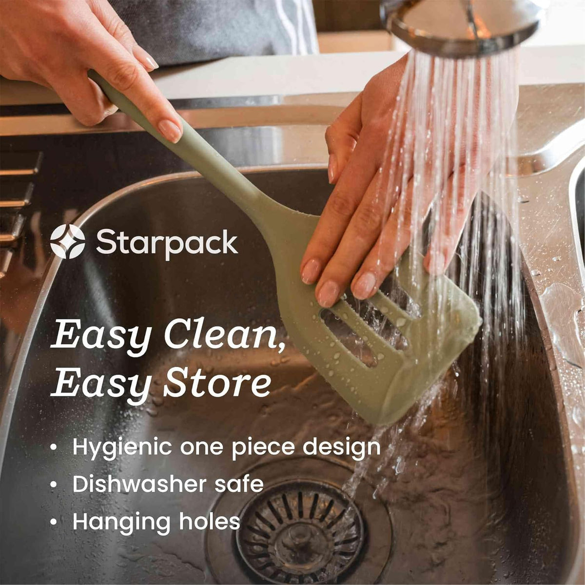 Starpack 'Head Turner' Premium Silicone Turner Spatula, Slotted Spatula - Up-to 600°F High Heat Resistant Silicone Slotted Spatulas for Cooking, LFGB Grade Non Stick Rubber Turner Spatula - 11.4"