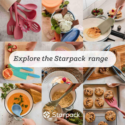 Starpack 'Head Turner' Premium Silicone Turner Spatula, Slotted Spatula - Up-to 600°F High Heat Resistant Silicone Slotted Spatulas for Cooking, LFGB Grade Non Stick Rubber Turner Spatula - 11.4"
