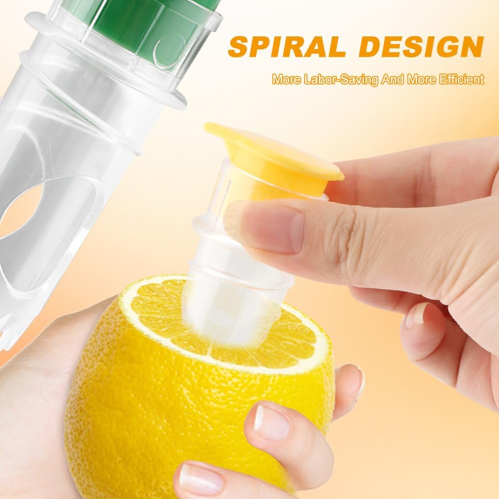2‑Pack Screw Top Citrus Squeezer Set with Zester, Manual Lemon Lime Juicer