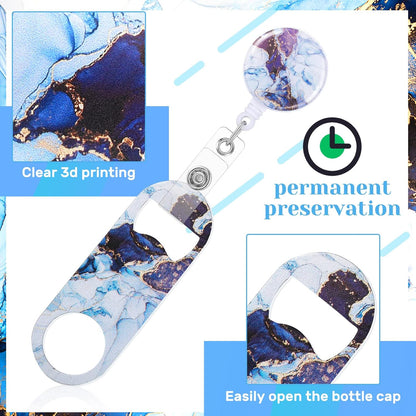 6 Pcs Retractable Bar Keys Bartender Bottle Openers, Marble
