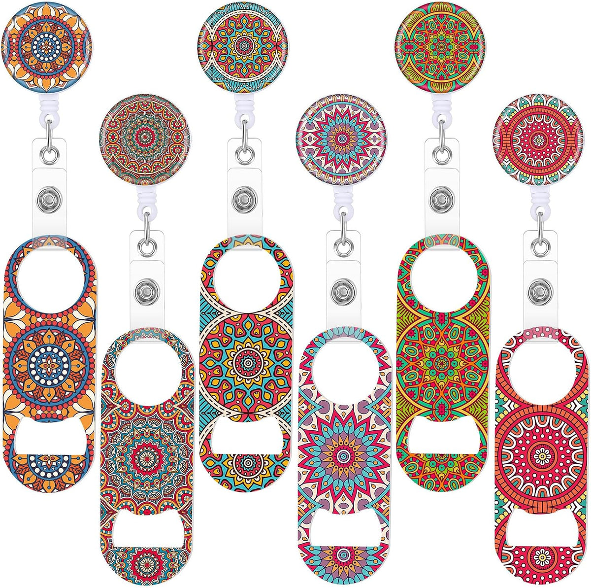 6 Pcs Retractable Bar Keys Bartender Bottle Openers, Marble