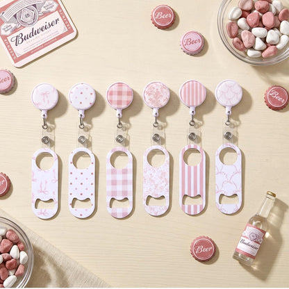 6 Pcs Retractable Bar Keys Bartender Bottle Openers, Marble