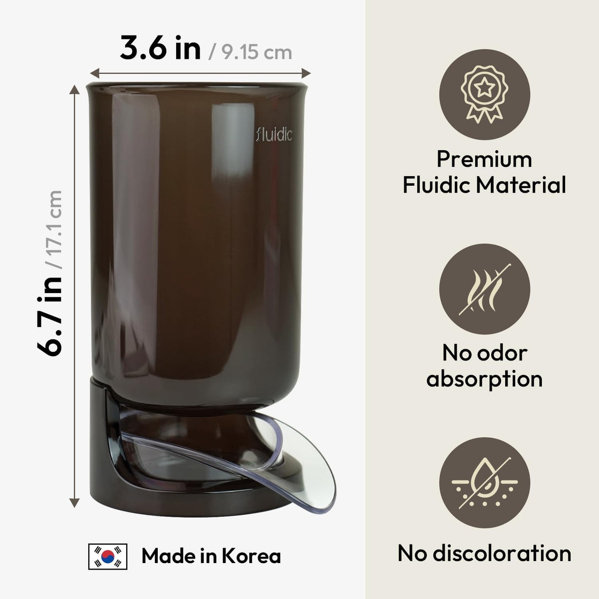 Self-Draining Utensil Drying Holder - Beige | Small Utensil Cutlery Flatware Silverware Holder Drainer Cup for Kitchen Counter
