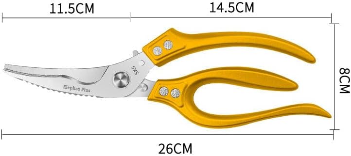 Heavy Duty Shears, All Purpose Kitchen Scissors for Chicken (Gold)