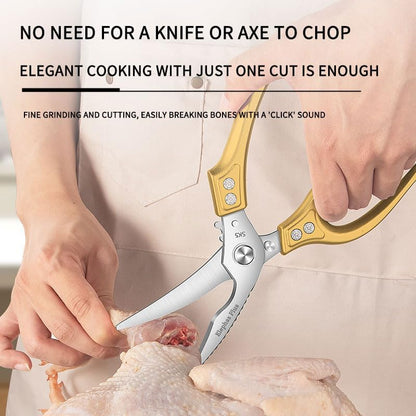 Heavy Duty Shears, All Purpose Kitchen Scissors for Chicken (Gold)