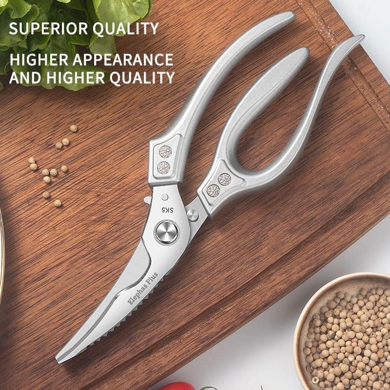 Heavy Duty Shears, All Purpose Kitchen Scissors for Chicken (Gold)
