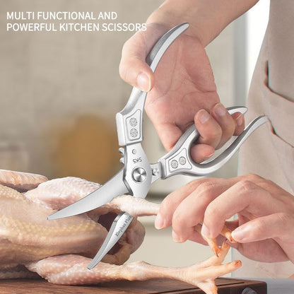 Heavy Duty Shears, All Purpose Kitchen Scissors for Chicken (Gold)