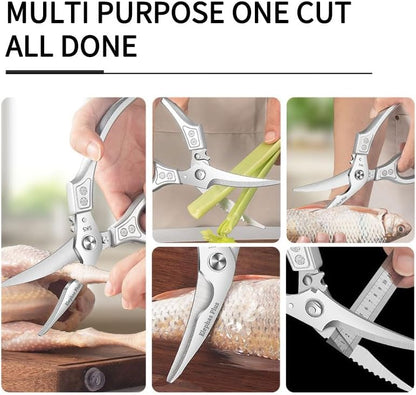 Heavy Duty Shears, All Purpose Kitchen Scissors for Chicken (Gold)