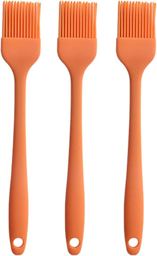 Silicone Oil brush, for BBQ Kitchen Cooking Baking and Grilling (3 PCS,orange)
