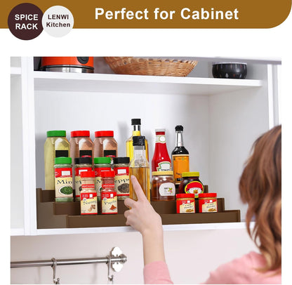 Spice Rack Organizer for Cabinet, 3 Tier Expandable Bamboo Spice Storage for Kitchen Cupboard Pantry