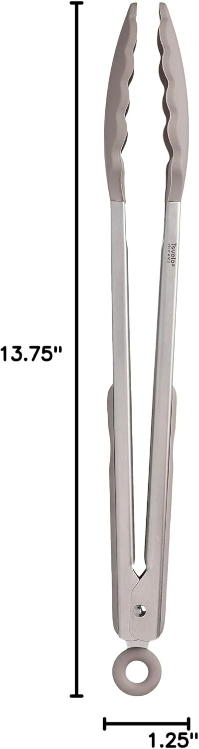 Stainless Steel Tongs with Silicone Tip Set 9" 12" with Easy Lock Mechanism for Grilling Air Fryer Cooking Serving Salad, Heat Resistant Silicone Tipped Kitchen Tongs Sangria Red Black
