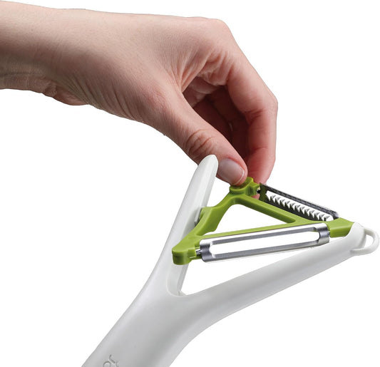 Switch 2-in-1 Potato Peeler, Straight and Julienne stainless steel blades, Dishwasher safe