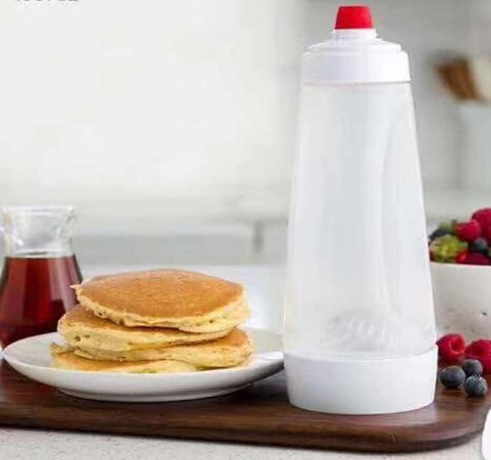 Pancake Batter Dispenser, Pancake Mix Dispenser with BlenderBall for Pancakes, Crepes, Waffle, Muffins, Qatayef, Cupcakes, and more (1 pack)