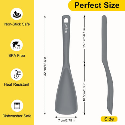 Silicone Cooking Spoons for Nonstick Cookwares, 3 Pack, 12.6 in