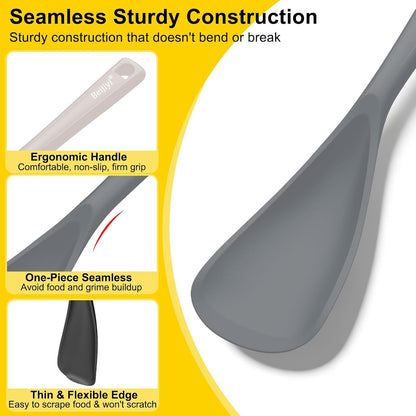 Silicone Cooking Spoons for Nonstick Cookwares, 3 Pack, 12.6 in