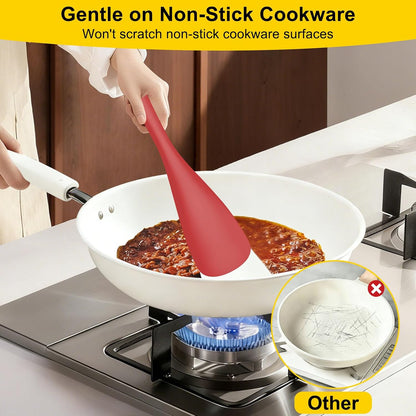 Silicone Cooking Spoons for Nonstick Cookwares, 3 Pack, 12.6 in