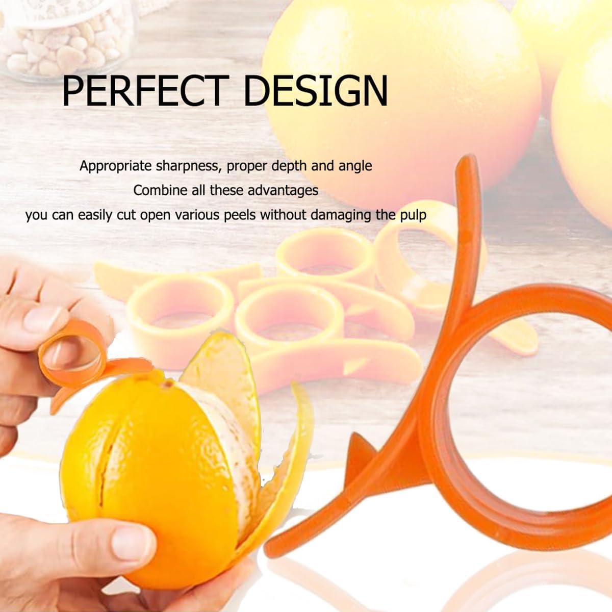 Orange Peeler Tools Citrus Peel Cutter Plastic Easy Fruit Vegetable Slicer Cutter Lemon Peeler Opener Remover Fruit Tools Kitchen Accessory Knife Cooking Tool Kitchen Gadgets Peelers,3 Pack
