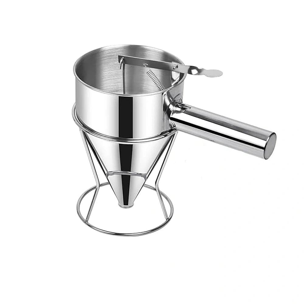 Multi-Caliber Pancake Batter Dispenser, Stainless Steel Funnel Cake Dispenser, Piston Funnel Cake Maker for Pancakes, Cupcakes,Crepes,Muffin,Waffles, Chocolate Balls (1200)