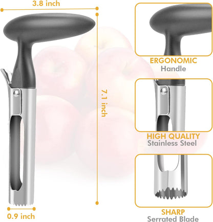 Premium Apple Corer Tool – Featuring Ultra-Sharp Stainless Steel with Serrated Blades for Effortless Coring – Easy to Operate and Clean, Durable Tool Ideal for Baking Apples and Other Culinary Uses