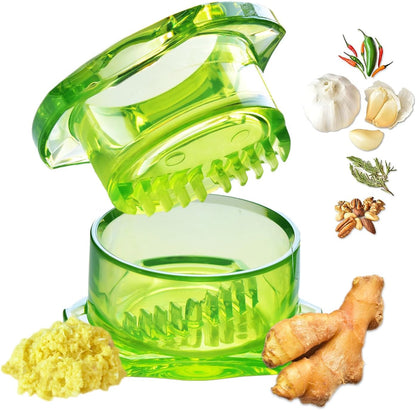 Garlic Twister 4th Gen – Garlic Mincer & Garlic Press in One - for Ginger, Herbs, Nuts & more, BPA-Free, Dishwasher Safe, 3–5 Clove Capacity - Clear