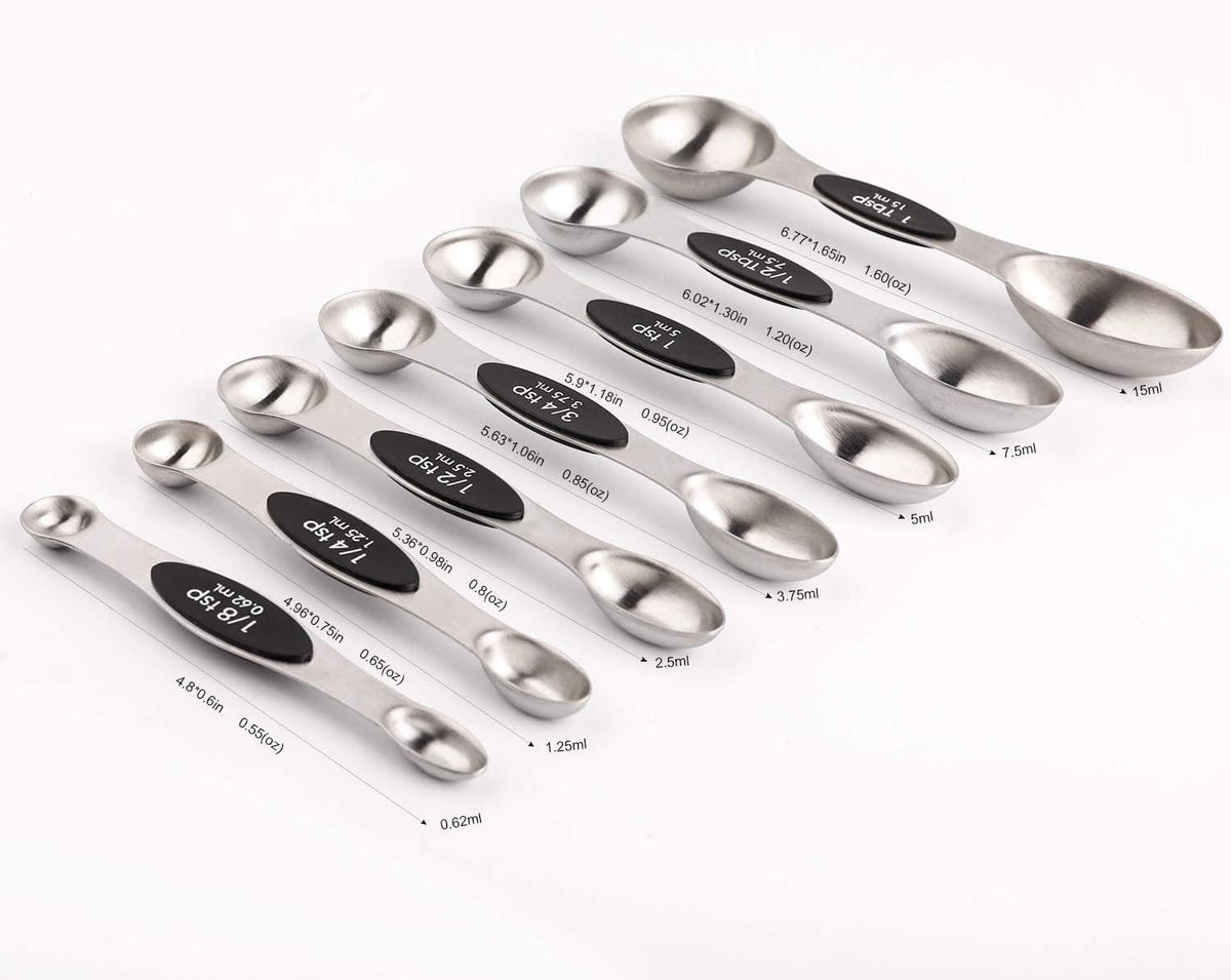 Magnetic Measuring Spoons Set Stainless Steel Dual Sided Measuring Spoons
