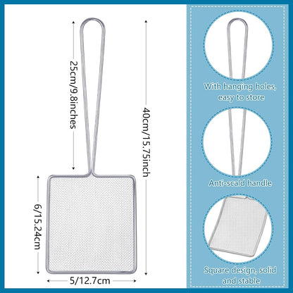 2 Pcs Square Fine Mesh Skimmer Spider Strainer, 5 x 6 Inch