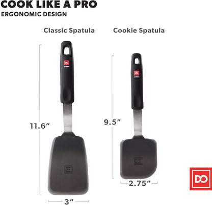 Silicone Turner Spatula Set - 600F Heat Resistant, 3-Pc
