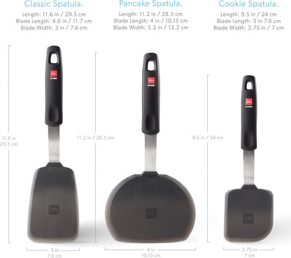 Silicone Turner Spatula Set - 600F Heat Resistant, 3-Pc