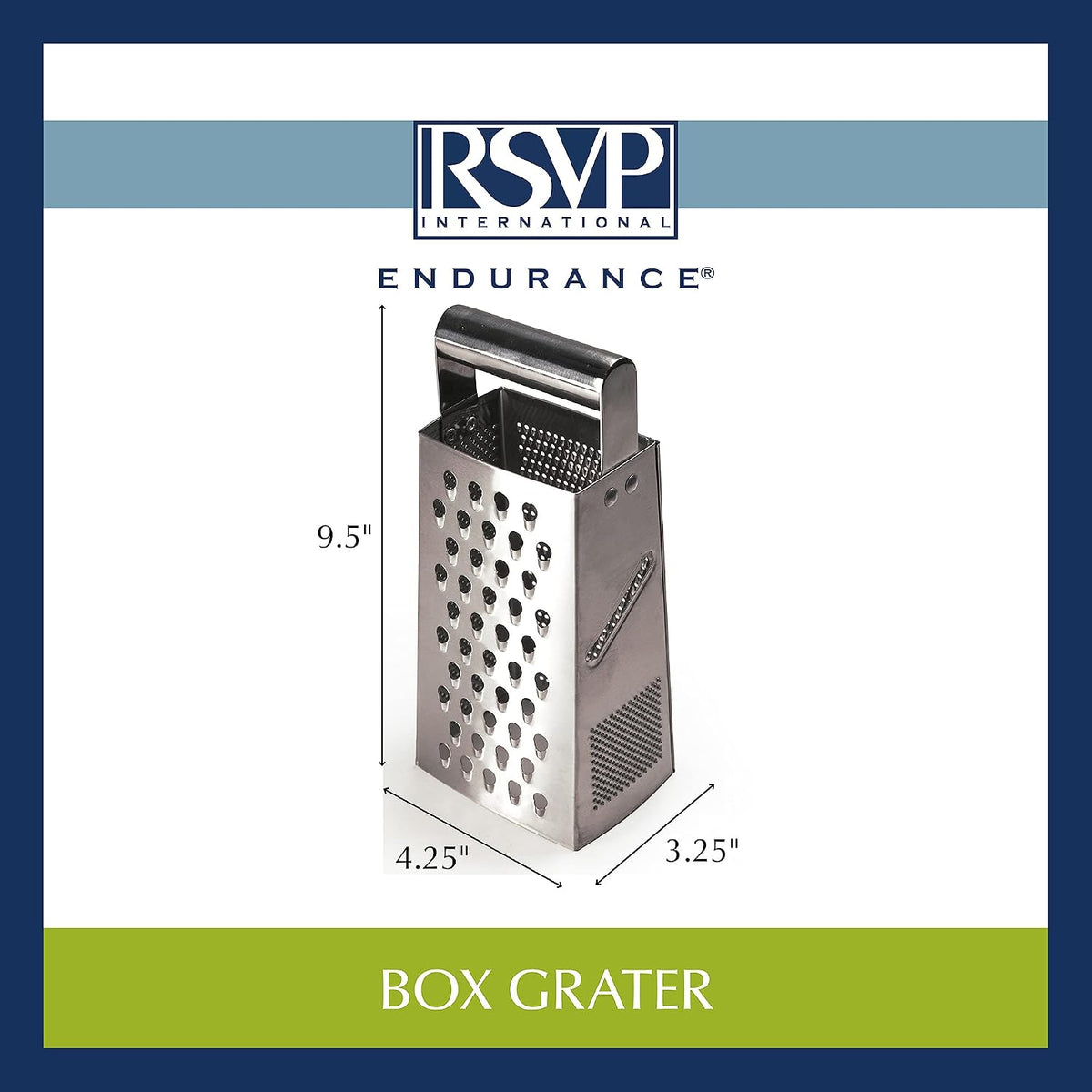 Endurance Kitchen Collection Multi-Use Cheese Grater Handheld Potato Slicer Shredder for Hard & Soft Cheeses, Vegetables & Zesting, 6 x 5 x 9-3/4-Inch, Non-Slip Bottom