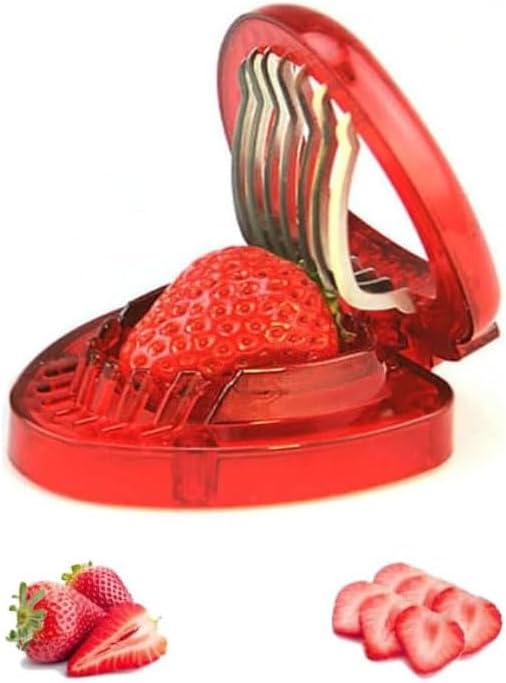 Red Strawberry Slicer,Cup Slicers | Egg Slicers | banana slicers | Strawberry Cutter | Quickly Making Fruit Vegetable,Stainless Steel Blade Kitchen Tools and Gadgets Fruit and Vegetable Tools