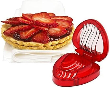 Red Strawberry Slicer,Cup Slicers | Egg Slicers | banana slicers | Strawberry Cutter | Quickly Making Fruit Vegetable,Stainless Steel Blade Kitchen Tools and Gadgets Fruit and Vegetable Tools
