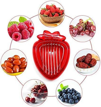 Red Strawberry Slicer,Cup Slicers | Egg Slicers | banana slicers | Strawberry Cutter | Quickly Making Fruit Vegetable,Stainless Steel Blade Kitchen Tools and Gadgets Fruit and Vegetable Tools