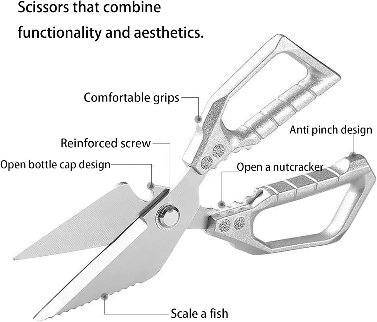 Heavy Duty All Purpose Kitchen Scissors Anti Slip Handle Meat Scissors