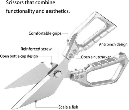 Heavy Duty All Purpose Kitchen Scissors Anti Slip Handle Meat Scissors