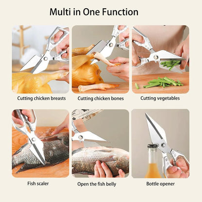 Heavy Duty All Purpose Kitchen Scissors Anti Slip Handle Meat Scissors