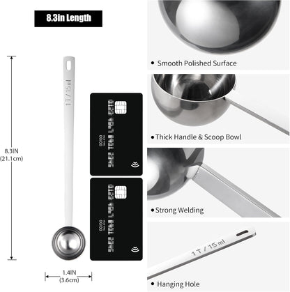 Metal 6.9in Long Handle Coffee Scoop for Ground Coffee (1 Tbsp)