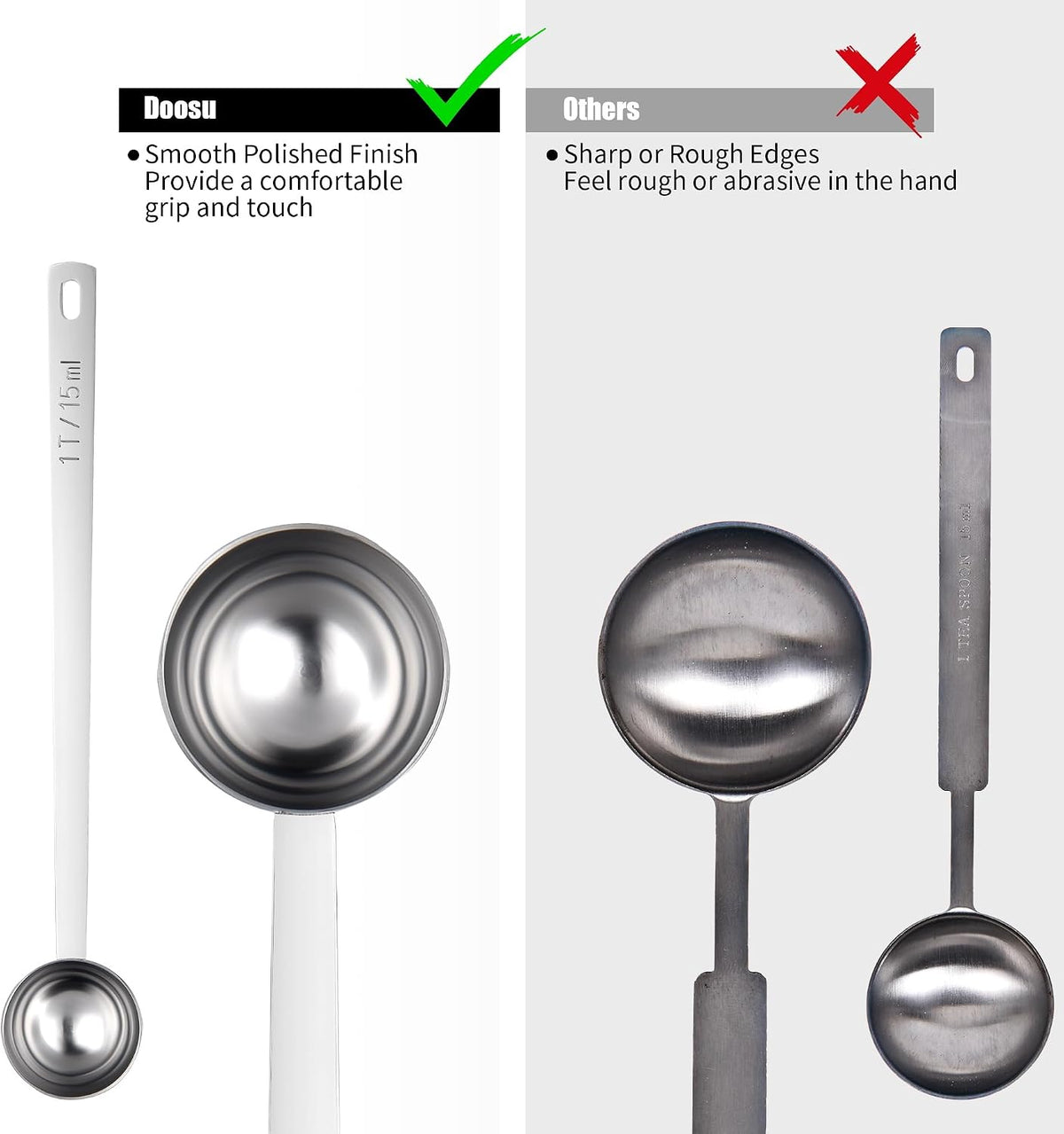Metal 6.9in Long Handle Coffee Scoop for Ground Coffee (1 Tbsp)