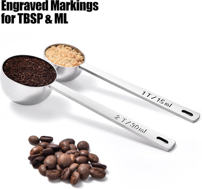 Metal 6.9in Long Handle Coffee Scoop for Ground Coffee (1 Tbsp)