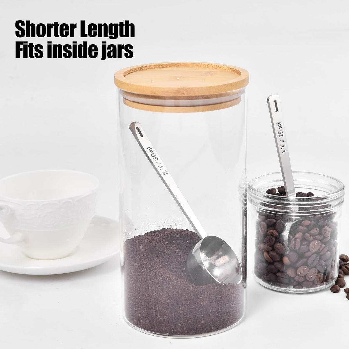 Metal 6.9in Long Handle Coffee Scoop for Ground Coffee (1 Tbsp)