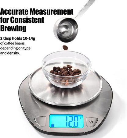 Metal 6.9in Long Handle Coffee Scoop for Ground Coffee (1 Tbsp)