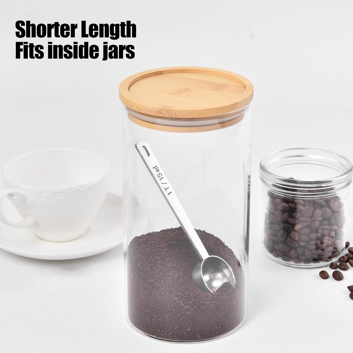 Metal 6.9in Long Handle Coffee Scoop for Ground Coffee (1 Tbsp)