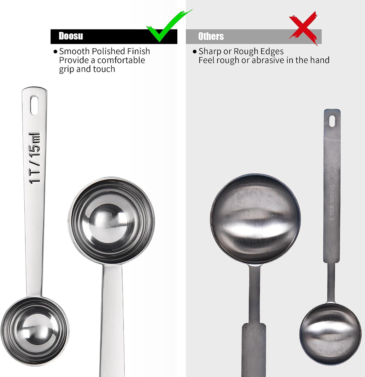 Metal 6.9in Long Handle Coffee Scoop for Ground Coffee (1 Tbsp)