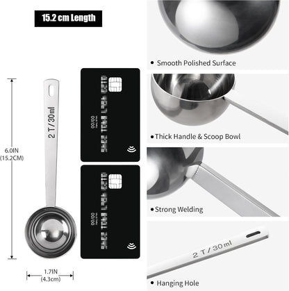 Metal 6.9in Long Handle Coffee Scoop for Ground Coffee (1 Tbsp)