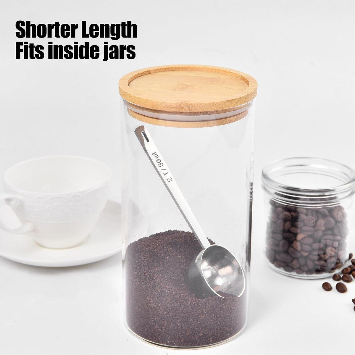 Metal 6.9in Long Handle Coffee Scoop for Ground Coffee (1 Tbsp)